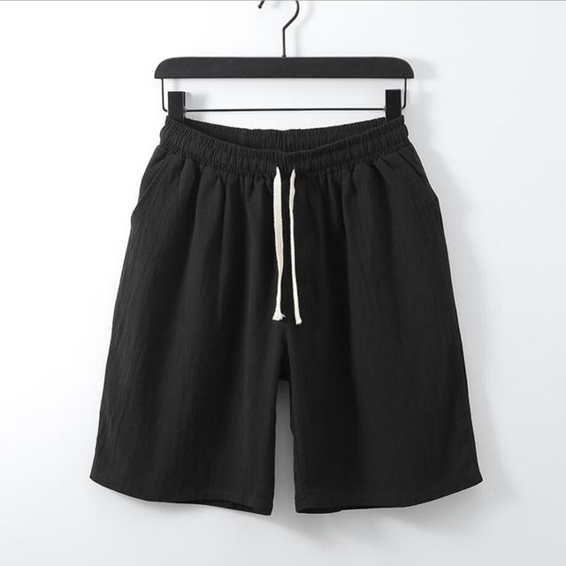 

Men s Big Shorts Plus Size Summer Linen Large Stretch Sports Loose Black Large Size Shorts 9XL