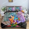Abstract Human Face Duvet Cover Twin Full King Double Microfiber Mystic Artwork Comforter Cover Psychedelic Graffiti Bedding Set