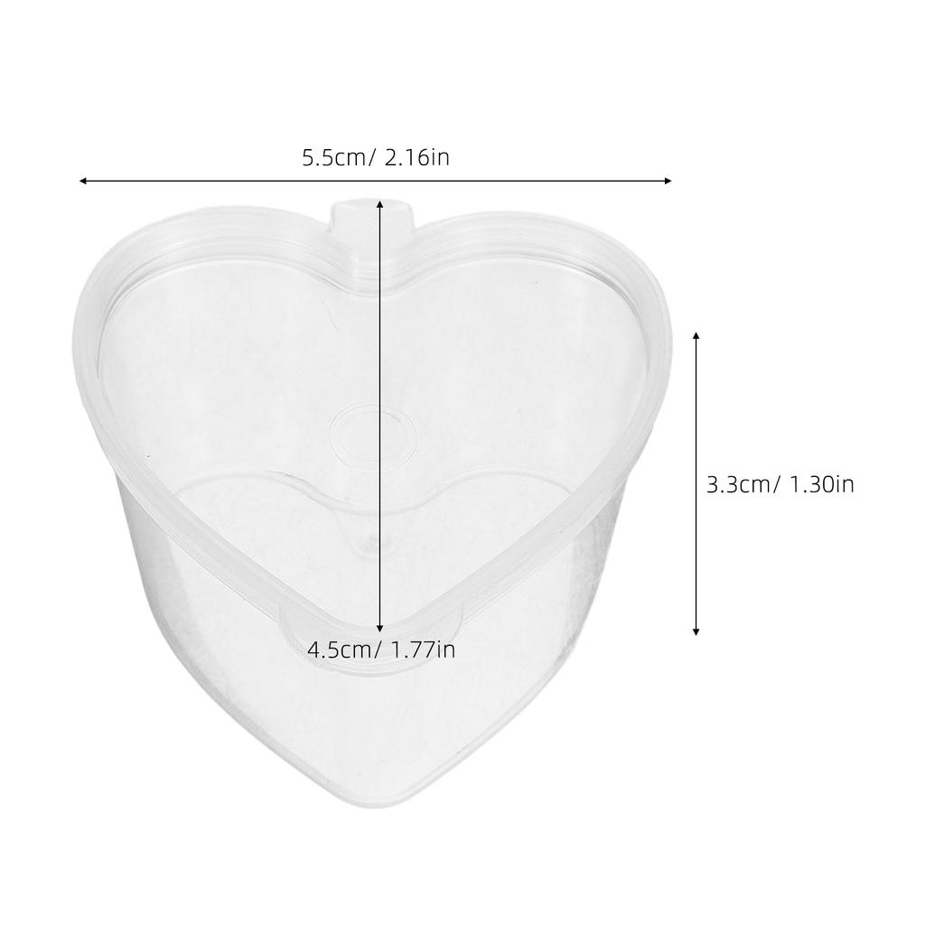 100Pcs Transparent PP Plastic Spice Containers Heart Shaped Leak Proof Storage Jars Suitable for Sauce Spice Use