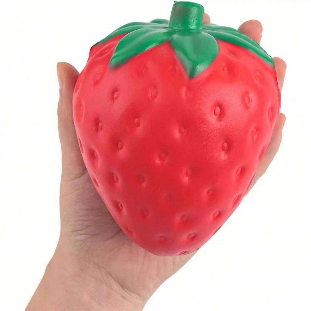 Nuovo Giocattolo Decompressione Gigante Fragola Rimbalzo Lento Giocattolo Sensoriale Riempito di Poliuretano Palla Appiccicosa Carina Giocattolo Decompressione Musicale