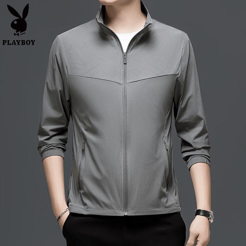 PLAYBOY Men s Summer Stand Collar Sun Protection Jacket XL