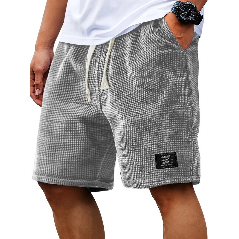 BOUTIQUEAA Herenshorts Wafelstructuur Casual Shorts Zomerklaar Losse Pasvorm Ademend 5-Inch Shorts Amerikaanse Stijl Herenmode L