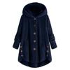 Cozy Women Winter Solid Fluffy Coat Overcoat With Button Jacket And Loose Sweater