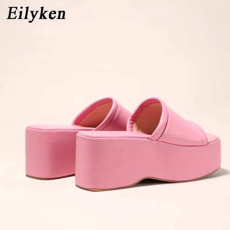 Fashion Eilyken Summer Fashion High Wedges Platform Slippers Women Sandal Shoes Ladies Peep Toe Slip On Outdoor Beach Slides