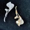 Women Brooch Sparkling Rhinestone Inlaid Common Callalily Shape Anti-Exposure Buckle Suits Shirts Sweaters Bags Pin Outfit Accessory
