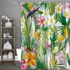 Tropical Plant Flower Shower Curtain, Bathroom Decorative Shower Curtain, Waterproof Shower Curtain with Hooks