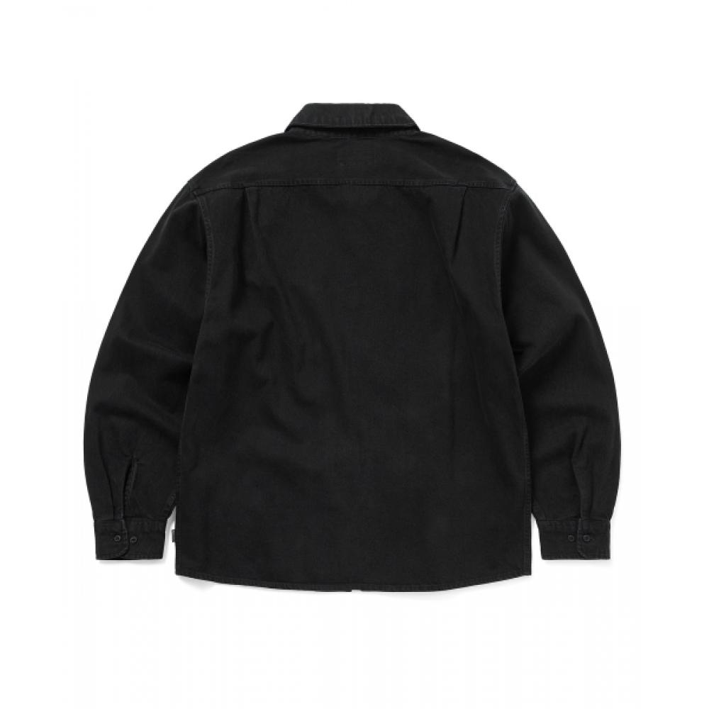 Thisisneverthat Washed Denim Zip Shirt Black