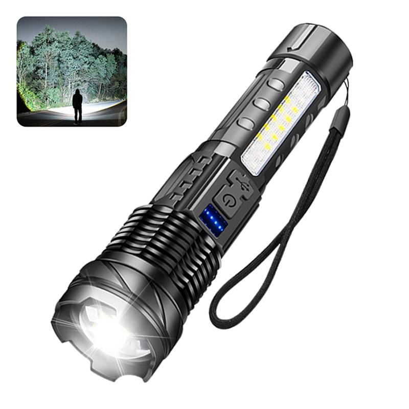 High Power LED Flashlight 18650 Built-in Battery Type-c Rechargeable Strong Light Tactical Torch Outdoor Camping Hiking Lamp