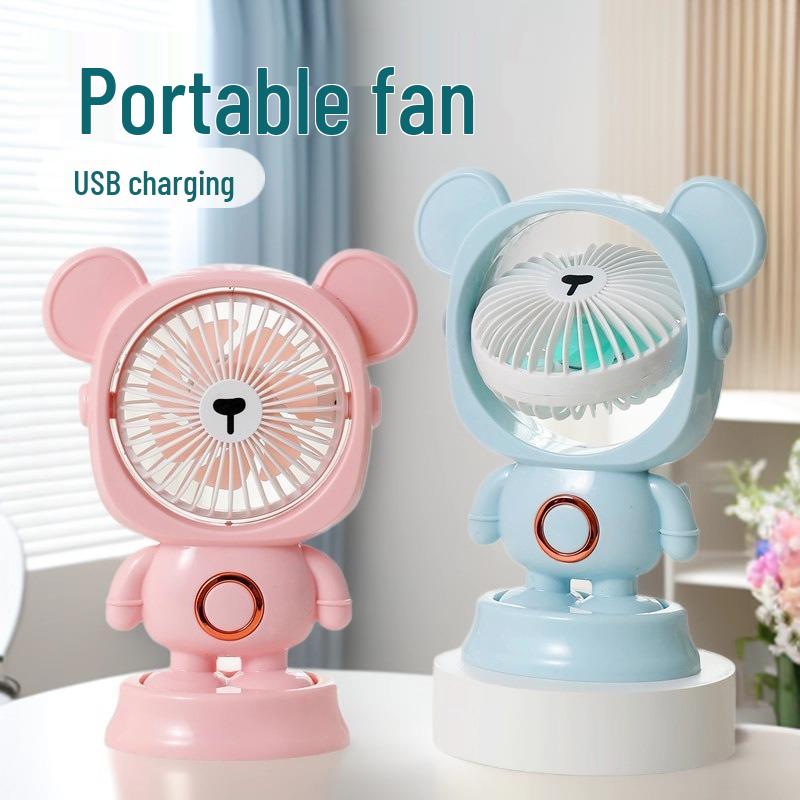Portable USB Mini Desktop Fan - Rechargeable, Compact Electric Fan for Students & Office