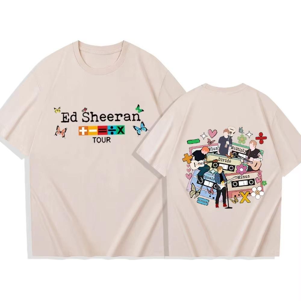 2026 Springsummer Graphic Print Short Sleeve Top Ed Sheeran Mathematics Tour Trendy Harajuku Unisex Oneck Casual Shirt