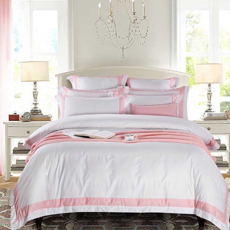 WTEMPO Europe Style Jacquard Bedding Set 4pcs Lace Bedclothes Bed Set Satin Duvet Cover Sheet Set