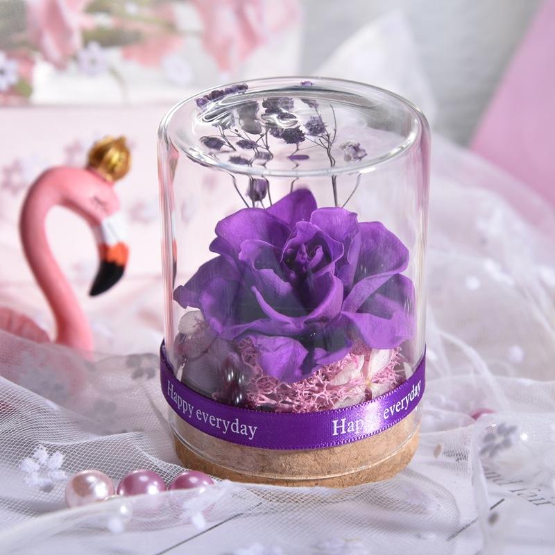 Buy Forever Rose Artificial Flowers Eternal Flower Glass Cover