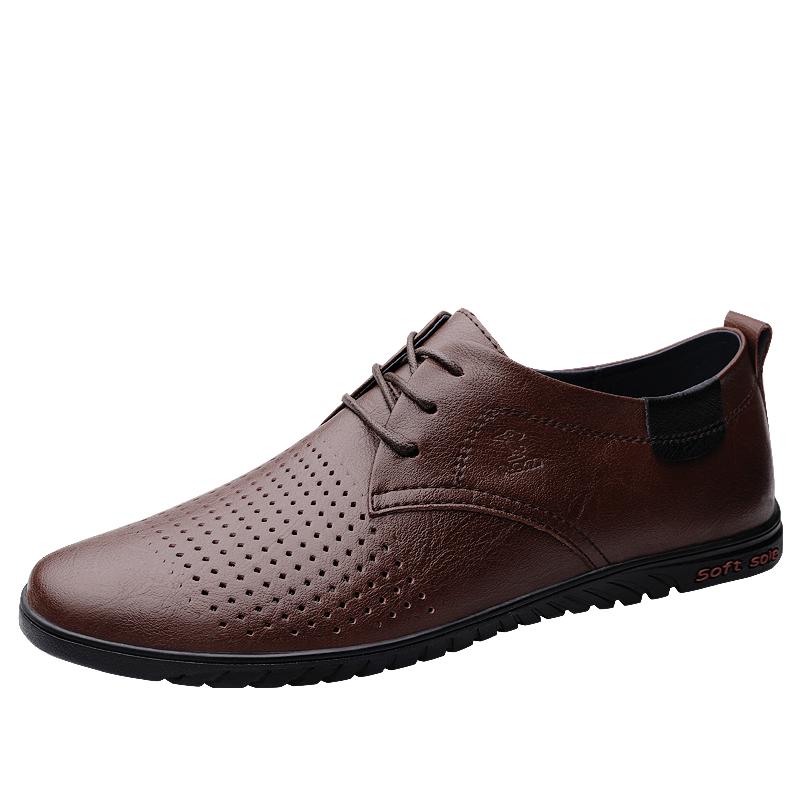 Fashion Spring Autumn Soft Soled Comfortable Oxford Shoes Interview Business Men's Leather Casual Shoes Commuting Men's Driving Shoes