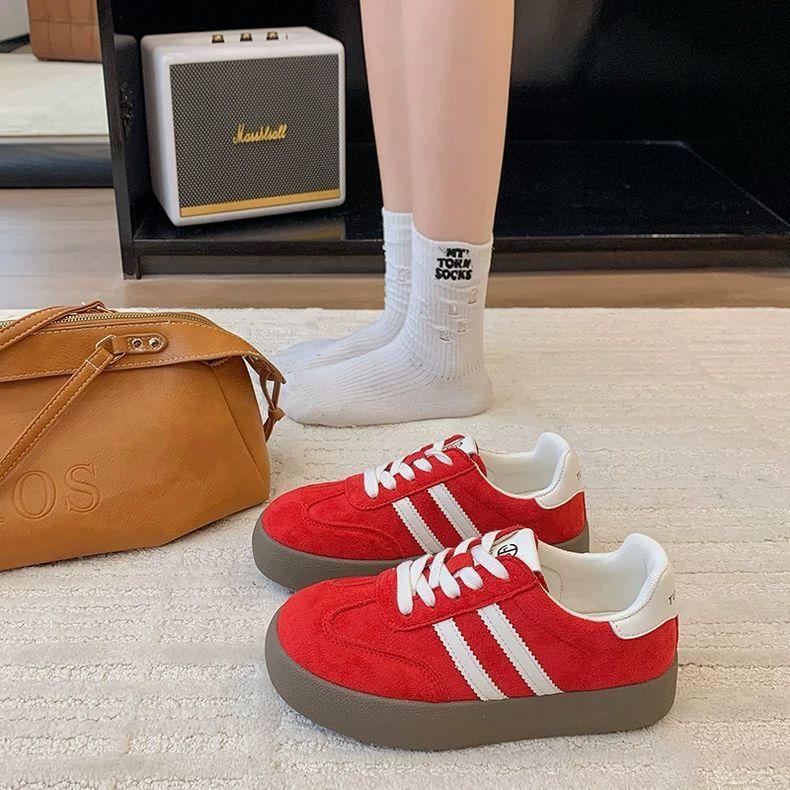 Lace-up Platform Versatile German Training Shoes Women's Autumn New Sports Shoes Casual Shoes Board Shoes Single Shoes