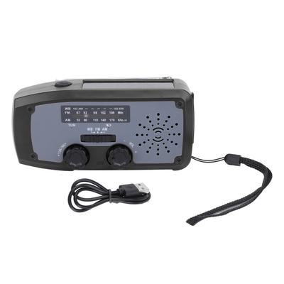 Radio portabil de urgență cu manivelă, cu lanternă LED AM FM NOAA, cu 2000mAh