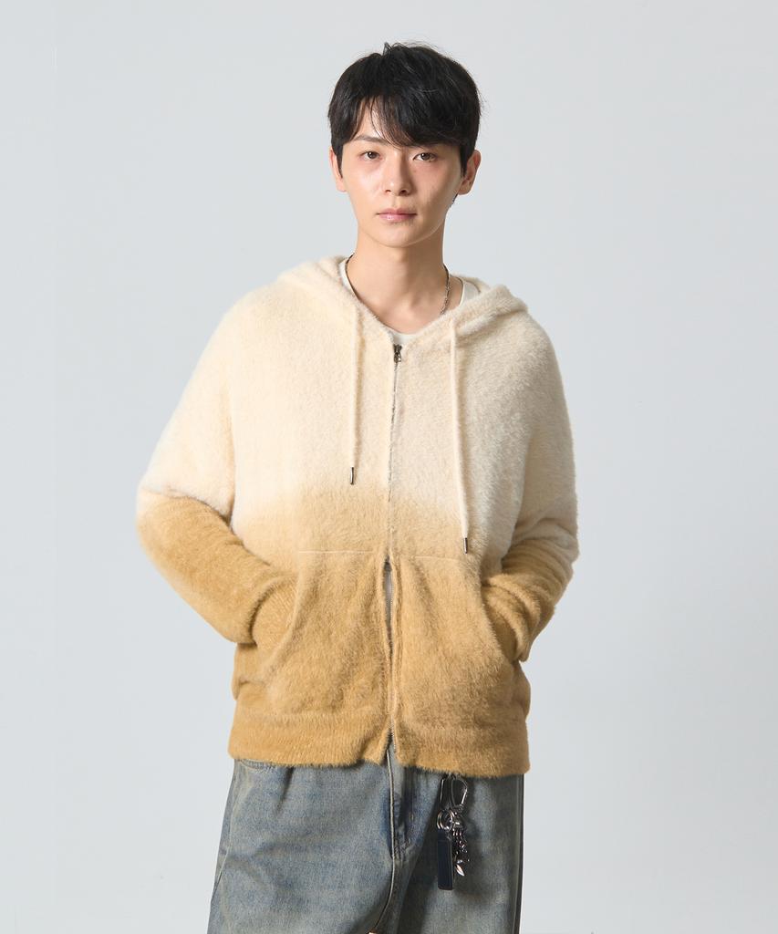 Dimiteulibeullaeg 2Way Essential Gradient Hairy Zip-Up Hoodie_Oatmeal