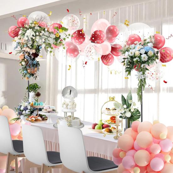 Metal Table Arch Hanging Rod Stand 16"-48'' Tall 31"-98" Length Adjustable Arch Brackets Heavy Duty Decoration Holder for Balloons Ribbons Photos