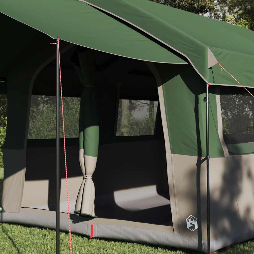 Family Tent for 4 Persons Green and White 324 x 255 x 230 cm