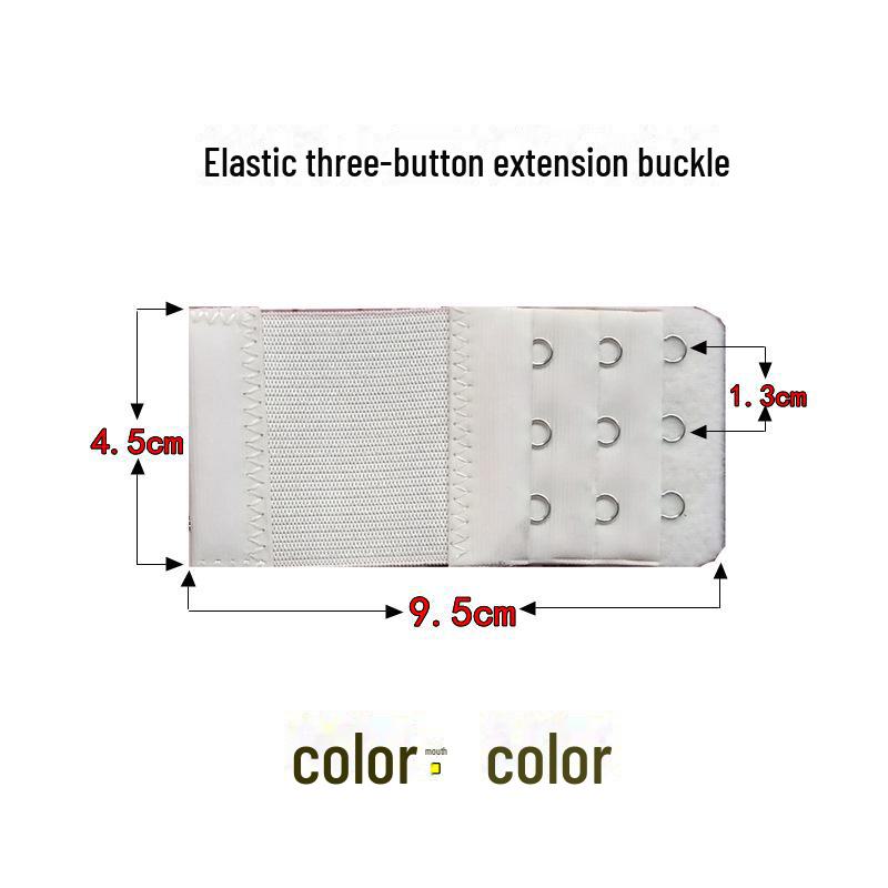 

Эластичный трехрядный удлинитель бюстгальтера с тремя пуговицами и пряжкой из нержавеющей стали