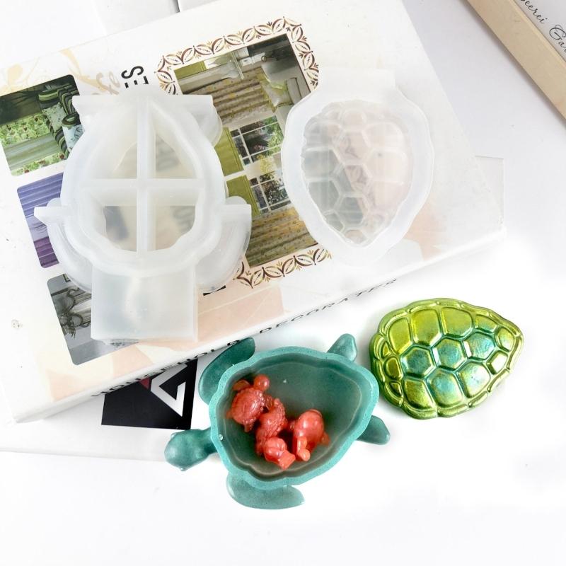 DIY 3D Turtle Storage Box Silicone Mold with Lid Resin Epoxy Casting Mold Handmade Home Desktop Decoration Craft Making