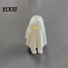 Spooky Ghost Ornament 3D Printed Halloween Figurine, Statue, Movable Joints Matte White Figure Fidget Toy, Desktop Decoration for Home Office,