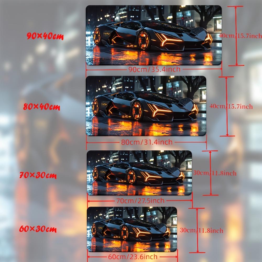 1 pc Futuristic Sports Car Desk Mat Non-Slip Rubber Gaming Mouse Pad Washable Keyboard Mats Office Game Setup Computer Accessory
