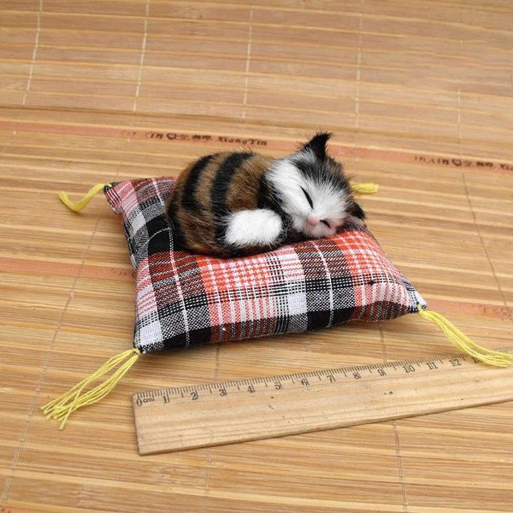 

Car Upholstery Cushion Mat Creative Cat Animal Flower Cloth Ornament Simulated Four Set Kitchenware Decor Gift