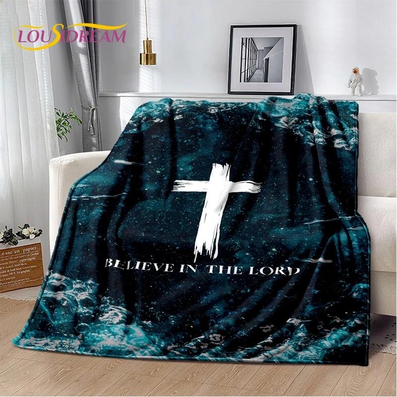 3D Pray Holy Bible Cross Jesus Soft Flannel Blanket for Bed Bedroom Sofa Picnic,Throw Blanket for Cover Outdoor Leisure Nap Gift