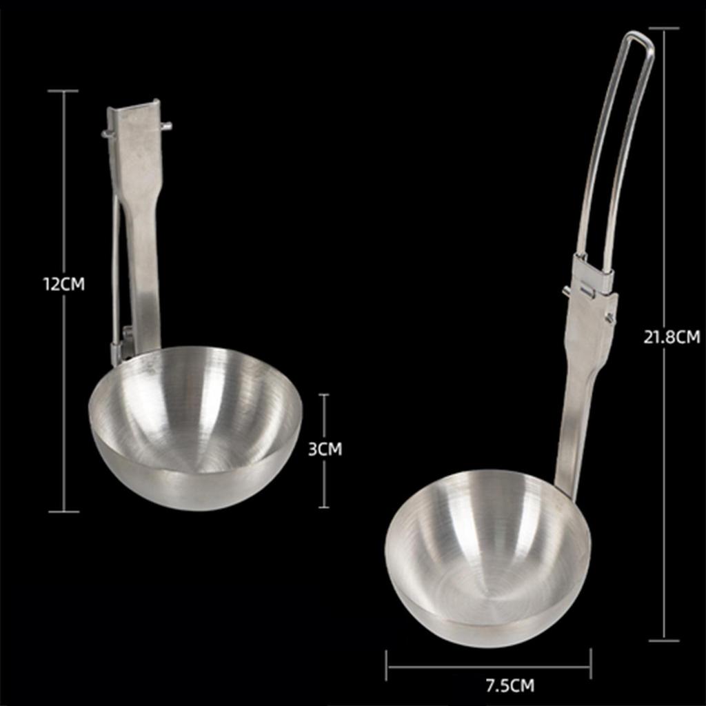 Skládací naběra Děrovaná lžíce Ocelová lžíce na polévku Cedník Lžíce, Kuchyňské Venkovní Nádobí Cestování