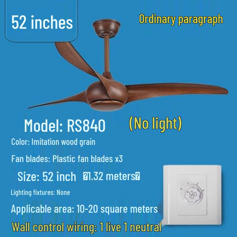 Modern Frequency Conversion Ceiling Fan with Light for Living Room and Bedroom