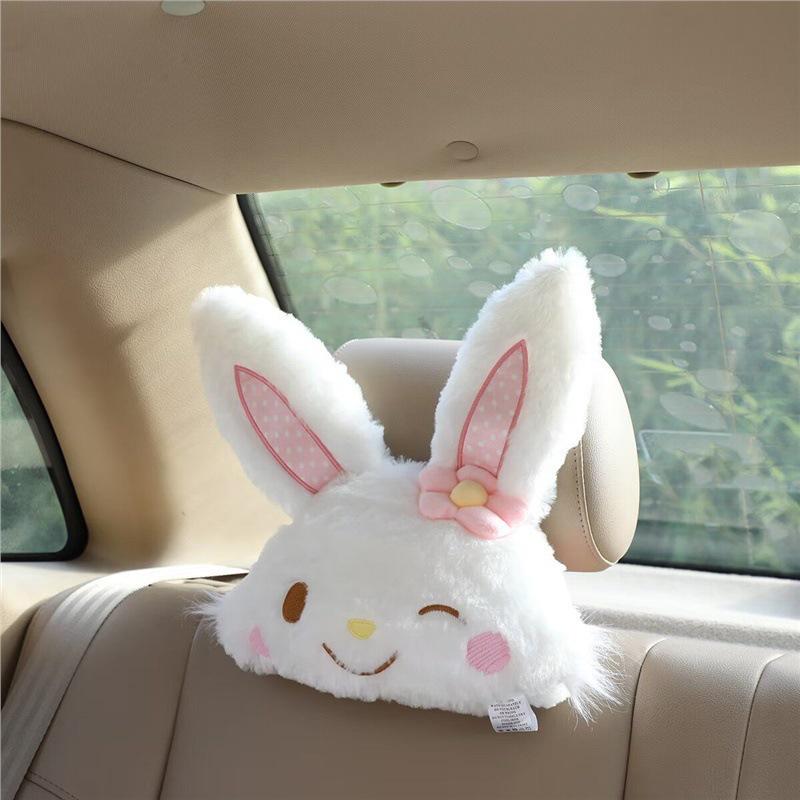 Cartoon Rabbit Plush: Pillow & Blanket Combo for Car/Home