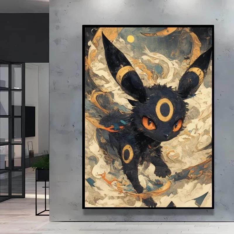 Classic Anime Canvas Posters Pokemon Pikachu Kids Gifts Eeveelution Canvas Painting Cool Wall Art Picture Home Bedroom