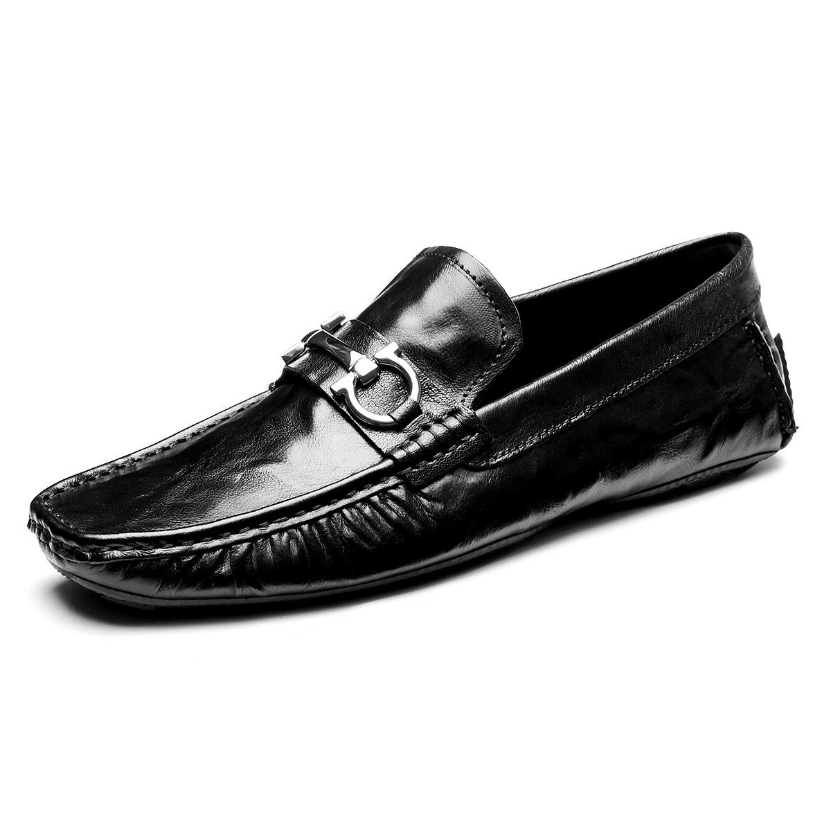 Bo Wei Мужская обувь Дышащая кожаная обувь Мужская обувь для вождения из натуральной кожи — фото 5