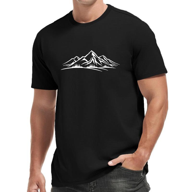 Surrounded By Mountains Men's Short Sleeve T-Shirts Summer Sports Casual Tops