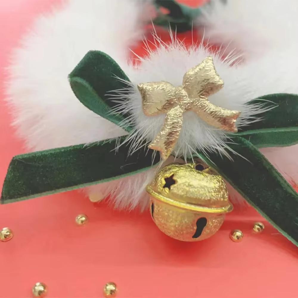 Christmas Cat Collar Cute Warm Pet Dog Cat Necklace with Bow Tie Puppy Kitten Buckle Necklace for New Year Pet Accessories