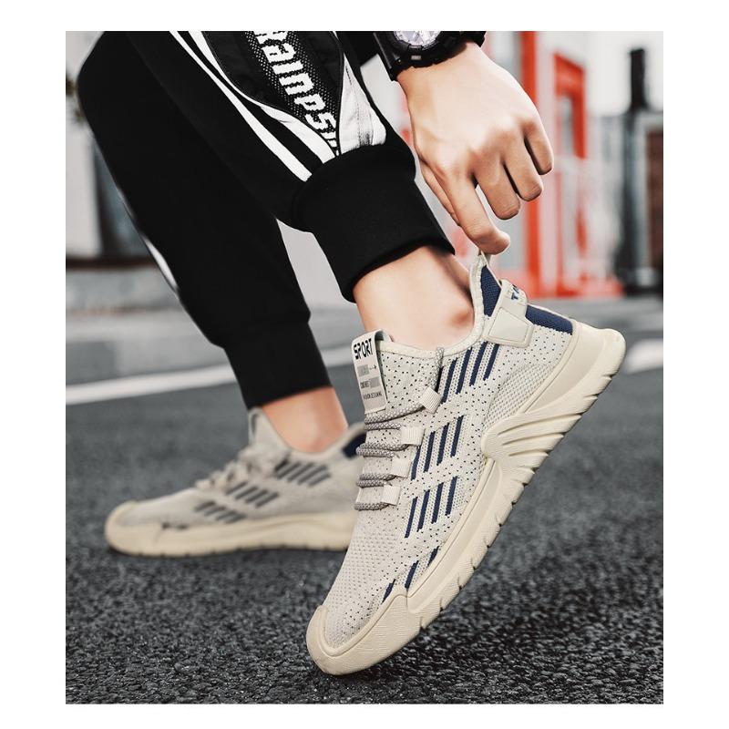 Men's Breathable Fly Woven Mesh Sports Shoes for Students, Casual Running Shoes