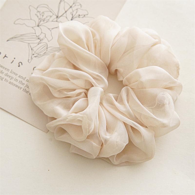 

Exquisite Sheer Mesh Scrunchies Feature Rich Layered Design To Create Romantic Voluminous Effects For Stylish Ponytails Chiffon Khaki Lrg