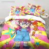 Cartoon DR S-Slump Arale Anime Bettwäsche-Set Bedrucktes Bettwäsche-Set Mit Kissenbezug Bettdeckenbezug Weich Queen King Size Bettwäsche Zuhause