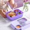 Multifunctional Meal Preparation Box Leak Proof Food Storage Box with Compartments and Utensils for Work and Picnics