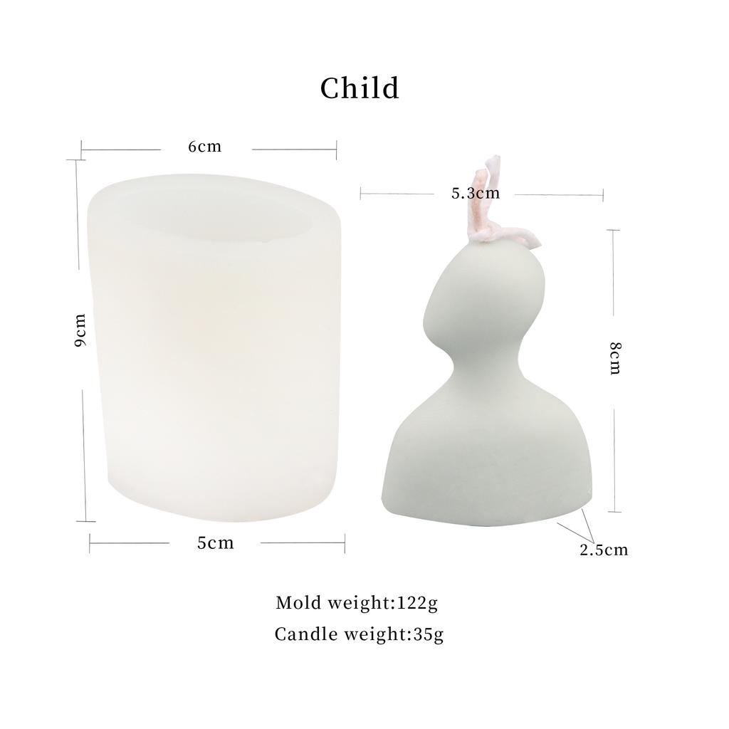 Simple Style Art Family Candle Mould Home Decoration Father Mother Children Wax Plaster Statue Making Tool Silicone Mold