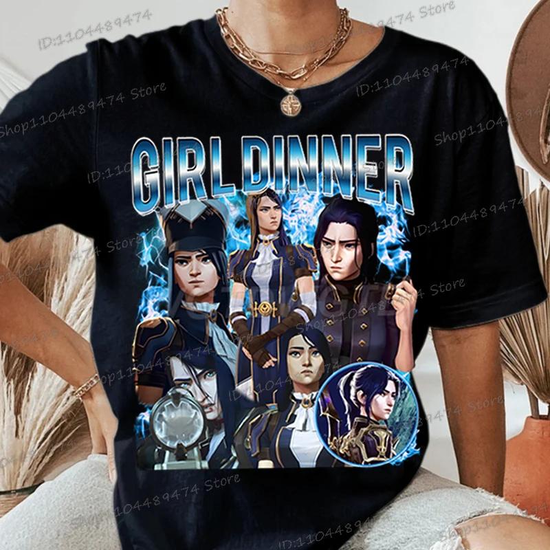 Caitlyn Arcane League of Legends Tričko Módní Anime Oblečení Streetový Styl Trička Arcane Caitlyn Dívčí Večeřové Oblečení Bavlna