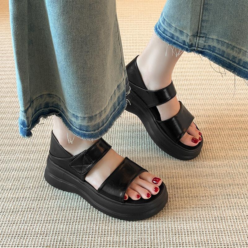 French Retro Bag Heel with Platform Sandals Women's New Summer Flat Bottom Is Easy To Wear, Not Tired, Wear Roman Shoes Outside