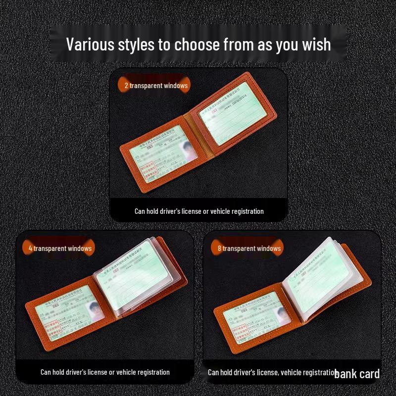 Men's 2024 New Model Leather Driver's License and Vehicle Document Holder with Protective Cover