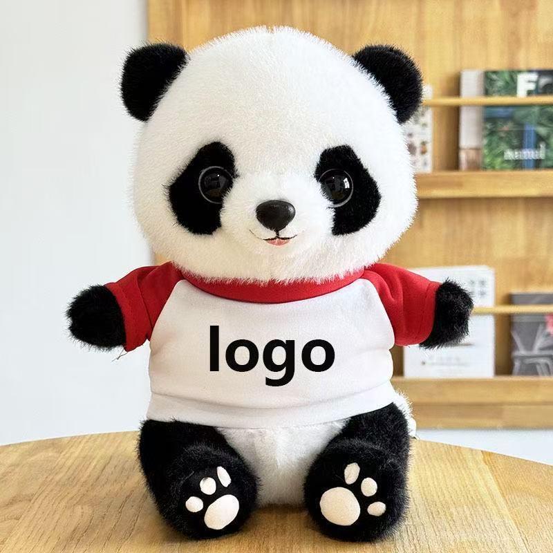 Adorable Panda Plush Toy with Outfit - Chengdu Souvenir and Festival Gift, Customizable with Logo.