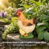 Hen Statue with Chick Outdoor Mother and Hand-Painted for Patio