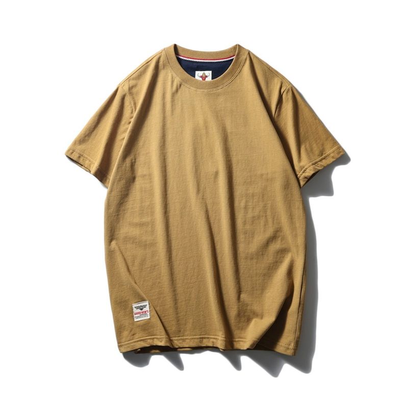 Heavy Weight Pure Color Export Export Men Short Sleeve T-Shirt