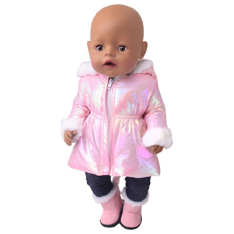 Long Coat Winter Doll Clothes For 18 Inch Girl Dolls Soft Plush Outfit Set Simple Wear Design