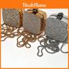 Mini Borsa Rotonda in Acrilico con Diamanti Scintillanti per l'Uso Quotidiano Casual