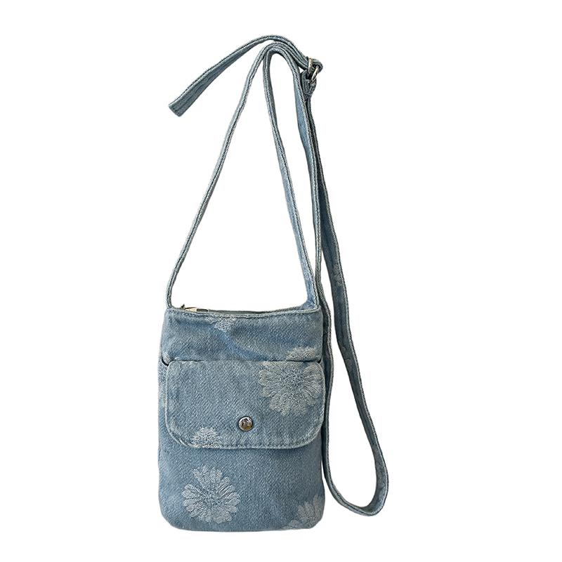 

Vintage Denim Bag Large Capacity Crossbody Bag Mobile Phone Bag синій