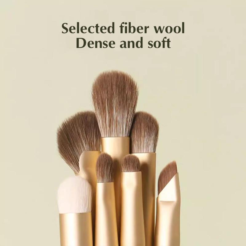 7Pcs Natural Eye Makeup Brushes Set Detail Eyeshadow Brush Makeup Brush Green Ultra Soft Eyeshadow Eyeliner Makeup Tool